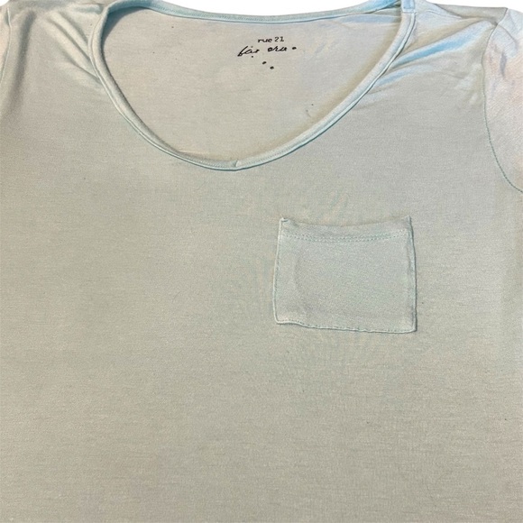Rue 21 for era Light Blue Pocket T Shirt Womens Casual Short Sleeve‎ Top - Picture 2 of 4